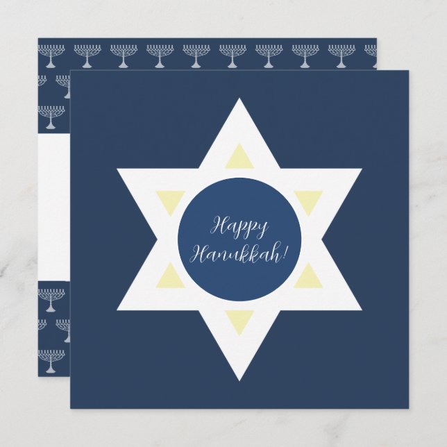 Happy Hanukkah Greetings Card (Front/Back)