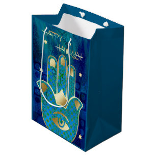 Happy Hanukkah. Hamsa Lucky Symbol Medium Gift Bag