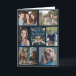 HAPPY HANUKKAH Hand-Drawn CUSTOM 6 PHOTO Folded Holiday Card<br><div class="desc">Hope you like this hand-drawn holiday design. Click "personalise" to edit and add your own photos and text to the front and inside. Delete or move artwork designs on the inside and back if you prefer. Also available as digital download to send via email or text message and save on...</div>