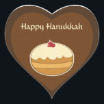 Happy Hanukkah Heart Sticker<br><div class="desc">Hanukkah - Happy Hanukkah Original & Creative Custom Gift Design. You may add or delete text,  change text font,  size,  align and colours.</div>