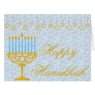 HAPPY HANUKKAH Hebrew CUSTOMIZABLE Greeting Card