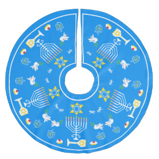 Happy Hanukkah Holiday Brushed Polyester Tree Skirt