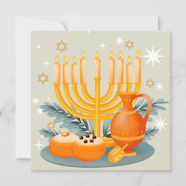 Happy Hanukkah Holiday Card (Front)