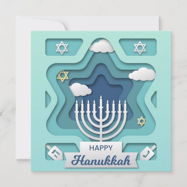 Happy Hanukkah Holiday Card (Front)