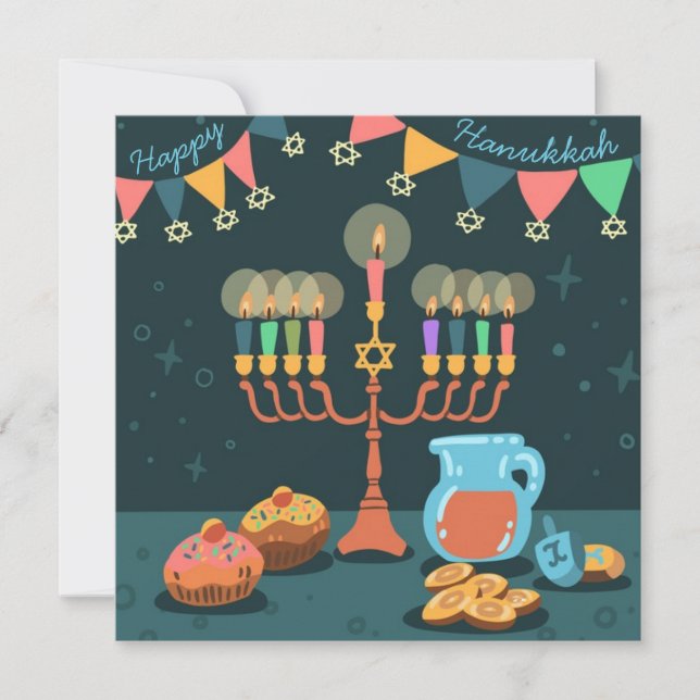 Happy Hanukkah Holiday Card (Front)