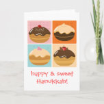 Happy Hanukkah Holiday Card<br><div class="desc">Dessert Time - Delicious Hanukkah Doughnuts Gifts Line Design. All designs are customisable - you may change text fonts,  size & colours,  add/remove/change text & graphics. EveStock Graphics & Design © All rights reserved</div>