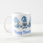 Happy Hanukkah Holiday Gnome  Coffee Mug<br><div class="desc">Did you know there were Hanukkah Gnomes? This super cute mug in blue and white is so fun for the 8 days of Hanukkah! Perfect for hot chocolate, coffee or tea with your Jelly Doughnuts, or fill it with Hanukkah gelt (gold foil wrapped chocolate coins), dreidels, rugelah, spicy herbal tea...</div>