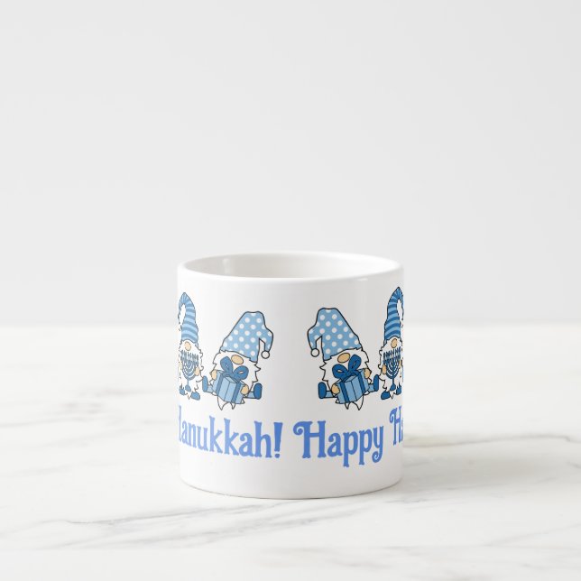 Happy Hanukkah Holiday Gnome  Espresso Cup (Front)