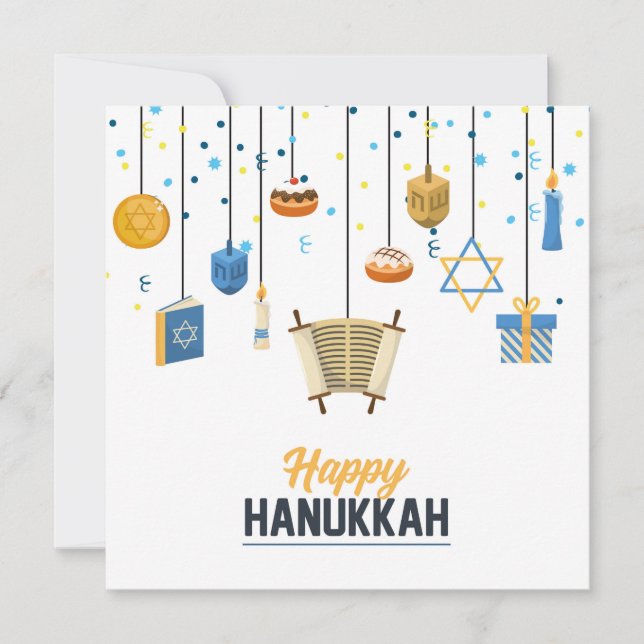 Happy Hanukkah Holiday Icon Decorations (Front)