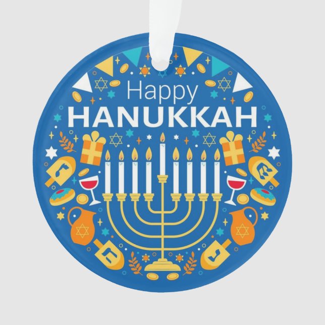 Happy Hanukkah Holiday  Ornament (Front)