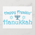 happy hanukkah holiday postcard<br><div class="desc">Happy freaking Hanukkah!</div>