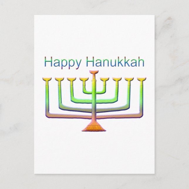 Happy Hanukkah Holiday Postcard (Front)