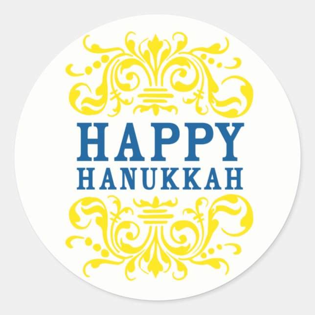 Happy Hanukkah Holiday Stickers (Front)