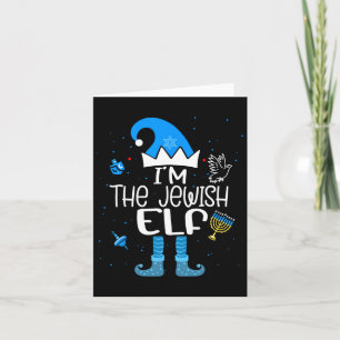 Happy Hanukkah I'm The Jewish Elf Family Christmas Card