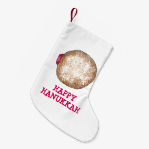 Happy Hanukkah Jelly Doughnut Doughnut Sufganiyot Small Christmas Stocking