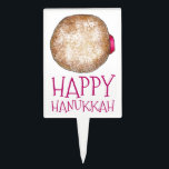 Happy Hanukkah Jelly Doughnut Sufganiyot Chanukah Cake Topper<br><div class="desc">Cake pick features an original marker illustration of a jelly doughnut. Perfect for Hanukkah holiday cake decorating! 

Don't see what you're looking for? Need help with customisation? Click "contact this designer" to have something created just for you!</div>