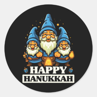 Happy Hanukkah Jewish Chanukah Jew Hebrew Classic Round Sticker