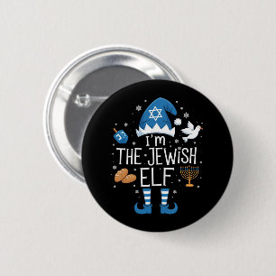 Happy Hanukkah Jewish Elf Family Group Christmas  6 Cm Round Badge