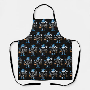Happy Hanukkah Jewish Elf Family Group Christmas Apron