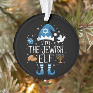 Happy Hanukkah Jewish Elf Family Group Christmas  Ornament