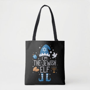 Happy Hanukkah Jewish Elf Family Group Christmas Tote Bag