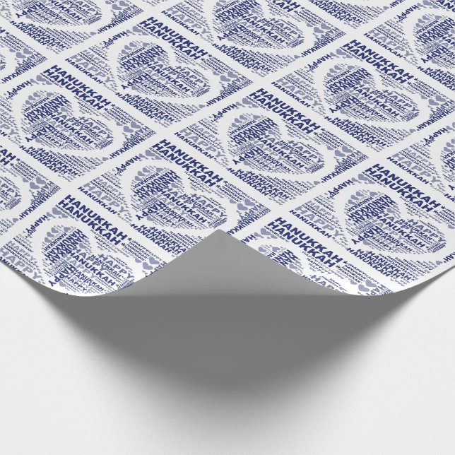 Happy Hanukkah Jewish Holiday Wrapping Paper (Corner)