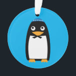 Happy Hanukkah Jewish Penguin Yarmulke Ornament<br><div class="desc">I love Hanukkah and Penguins. Penguins are so cute with their short little legs. That's why I made a Hanukkah Penguin wearing a Yarmulke. Thank you for looking at Happy Food designs!</div>