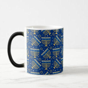 Happy Hanukkah Jewish Star Menorah Blue Chanukah Magic Mug