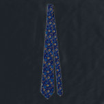 Happy Hanukkah Jewish Star Menorah Blue Neck Tie<br><div class="desc">Happy Hanukkah,  Menorah,  dreidel,  Jewish star,  pattern,  tie.</div>