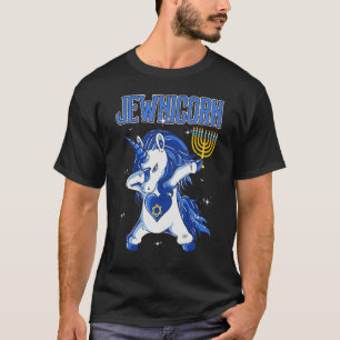 Happy Hanukkah Jewnicorn Dabbing Unicorn Christmas T-Shirt