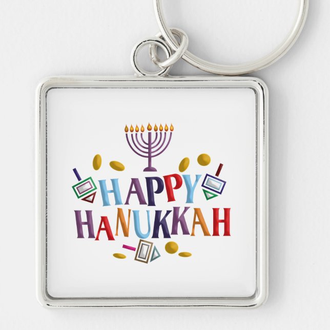 Happy Hanukkah Key Ring (Front)