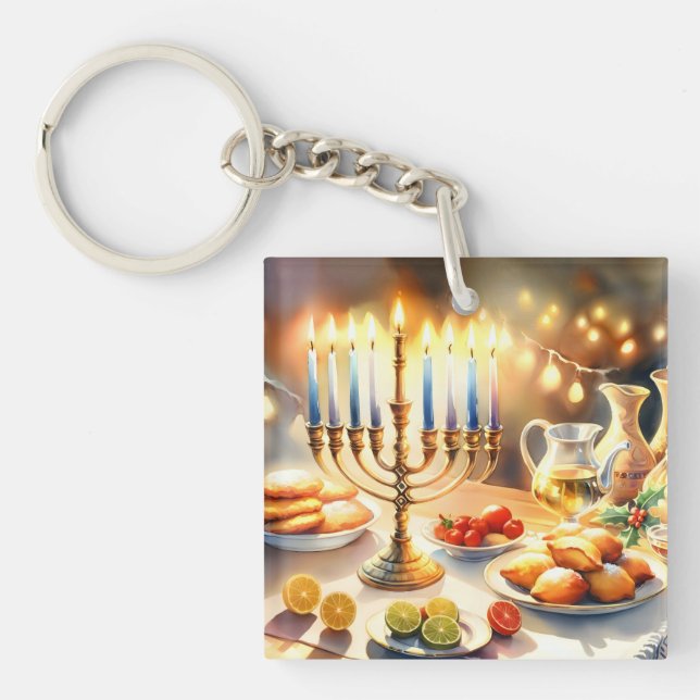 Happy Hanukkah Key Ring (Front)