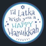 HAPPY Hanukkah Labels round I'd Latka wish you<br><div class="desc">HAPPY Hanukkah Labels round I'd Latka wish you</div>