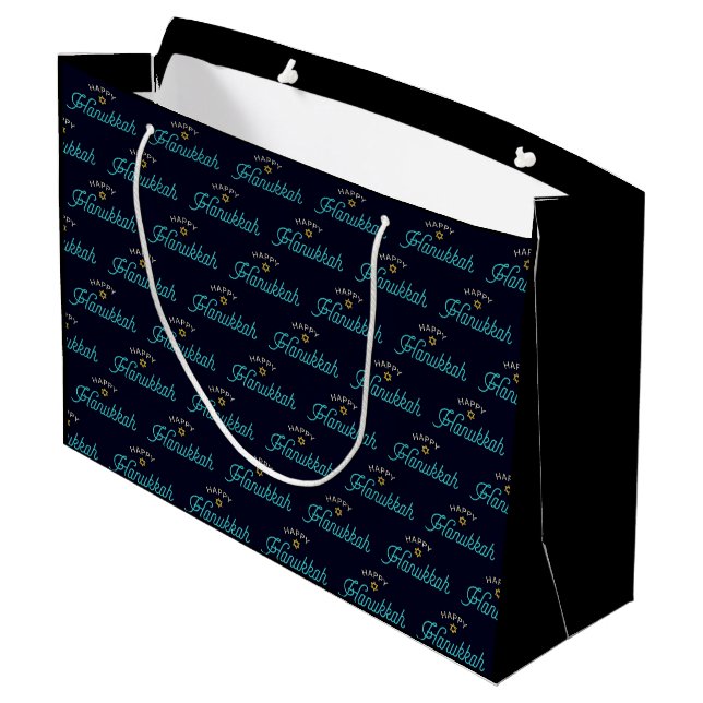 Happy Hanukkah Large Gift Bag (Back Angled)