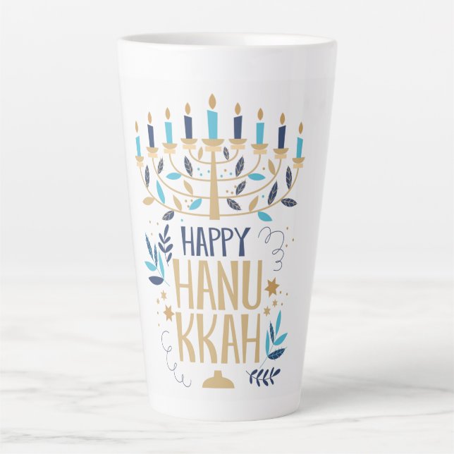 Happy Hanukkah Latte Mug (Front)