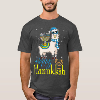 Happy Hanukkah Llama Cute Alpaca Chanukah T-shirt