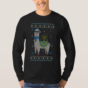 Happy Hanukkah Llama Menorah Shirt Cute Alpaca Cha
