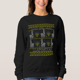 Happy Hanukkah Llamakkah Llama Love Light Menorah Sweatshirt