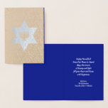 Happy Hanukkah. Luxury  Foil Card<br><div class="desc">Happy Hanukkah / Happy Chanukah. Star of David,  Menorah and Olive Branches Pattern design Hanukkah Luxury Real Foil Greeting Cards with personalised greeting. Matching Cards and Gifts available in the Holidays and Celebration | Hanukkah Category of our store.</div>