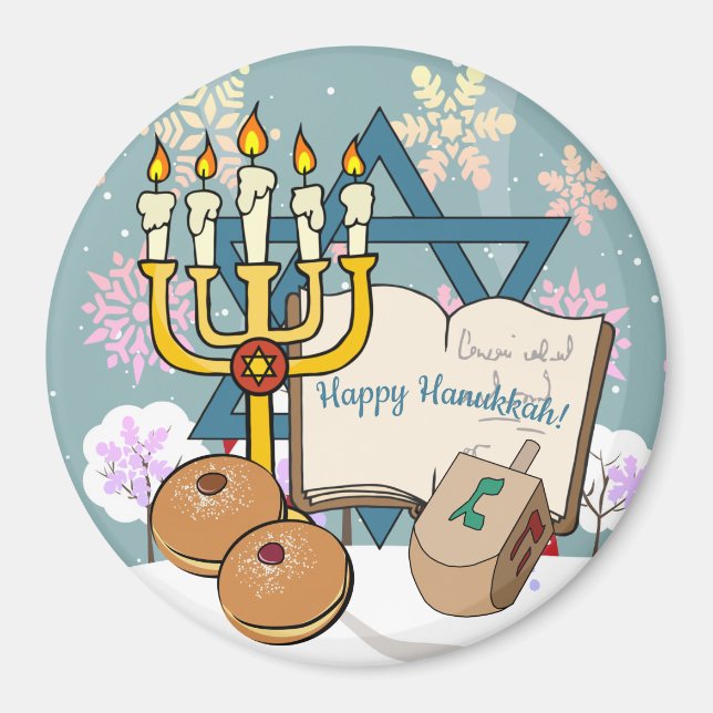 Happy Hanukkah Magnet (Front)