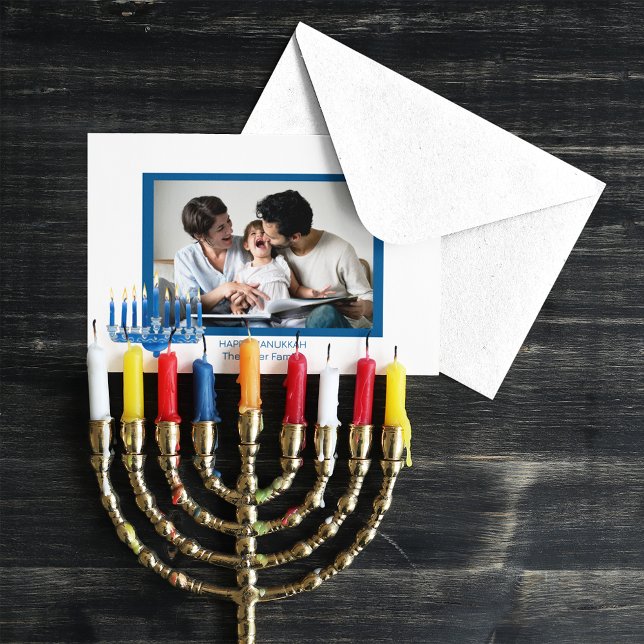 Happy Hanukkah Menorah and Photo Holiday Card (Creator Uploaded)