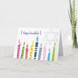 Happy Hanukkah Menorah Candles Greeting Card