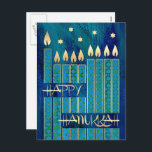 Happy Hanukkah. Menorah Candles  Holiday Postcard<br><div class="desc">Happy Hanukkah. Elegant Festive Menorah Candles Design with gold foil embellishments postcards. Matching cards and gifts available in the Jewish Holidays / Hanukkah Category of our store.</div>