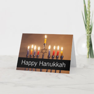 Happy Hanukkah Menorah Candles Personalised Holiday Card