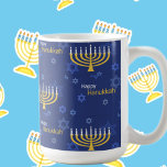 Happy Hanukkah Menorah Coffee Mug<br><div class="desc">.Celebrate eight days and eight nights of the Festival of Lights with Hanukkah cards and gifts. The festival of lights is here. Light the menorah, play with the dreidel and feast on latkes and sufganiyots. Celebrate the spirit of Hanukkah with friends, family and loved ones by wishing them Happy Hanukkah....</div>