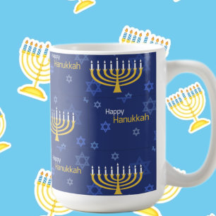 Happy Hanukkah Menorah Coffee Mug