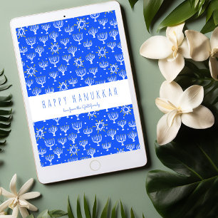 Happy Hanukkah Menorah Custom Tree-Free Card