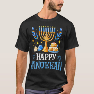 Happy Hanukkah Menorah Dreidel Ugly Chanukah Kids  T-Shirt