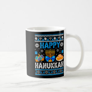 Happy Hanukkah Menorah Dreidel Ugly Chanukah Pajam Coffee Mug
