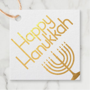 Happy Hanukkah Menorah Favour Tags